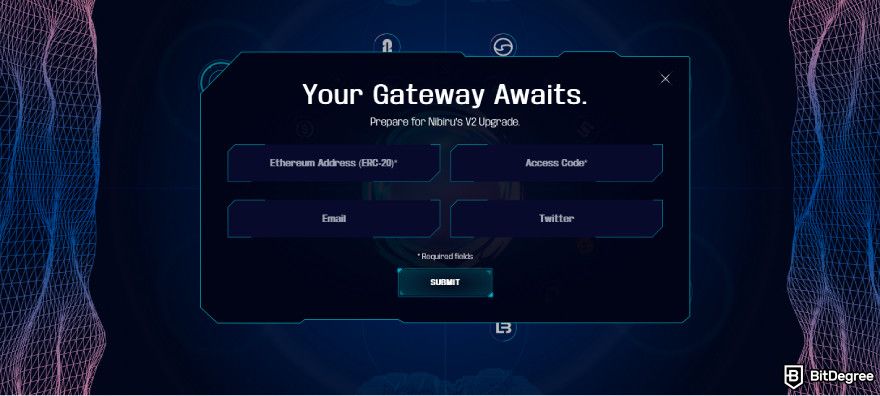 Nibiru.fi airdrops: click [SUBMIT].