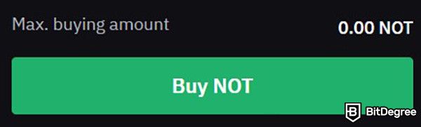 Notcoin Bybit: the Buy NOT button on Bybit's trading platform.