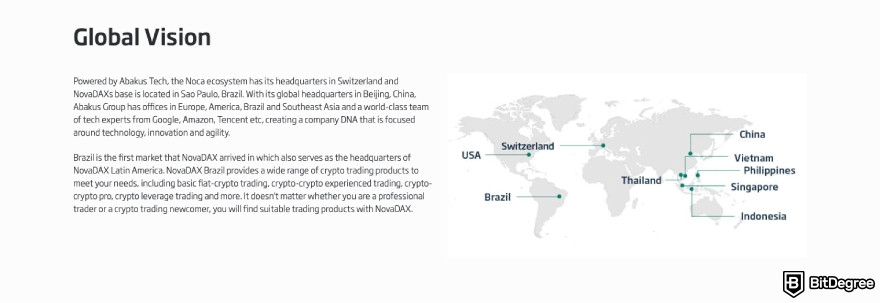 NovaDAX review: a description of NovaDAX global vision.