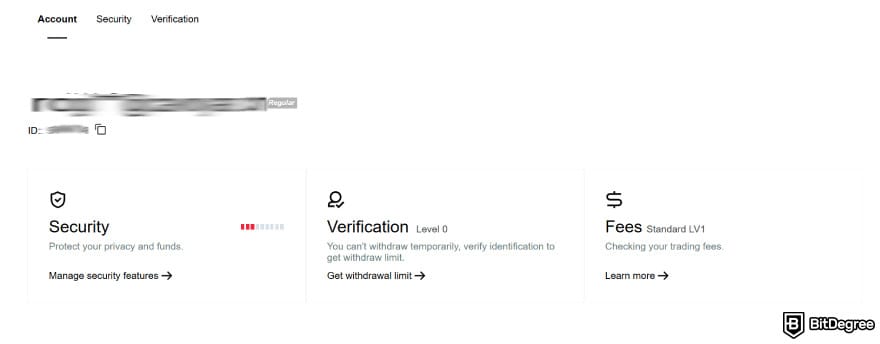 NovaEx review: I completed the onboarding process and landed on my account dashboard.