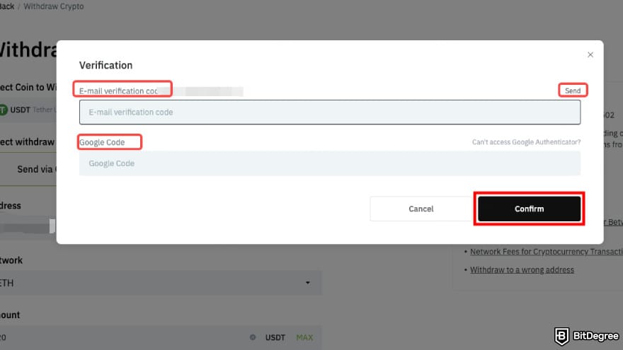 NovaEx review: confirm the verification method.