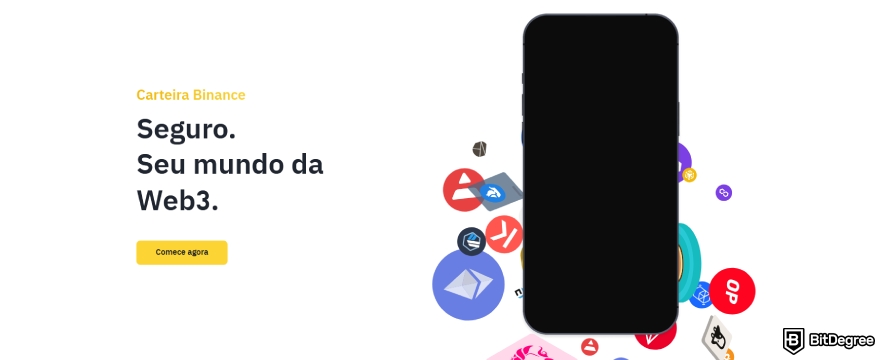 Como vender criptomoedas de uma carteira fria: página inicial da Binance Web3 Wallet.