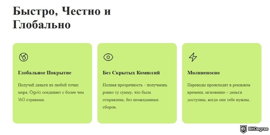 Обзор Ogvio: три ключевых преимущества использования функции денежных переводов Ogvio. Обзор Ogvio: три ключевых преимущества использования функции денежных переводов Ogvio.