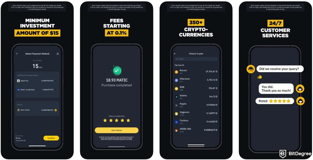 OctaFX review: Binance's mobile app.