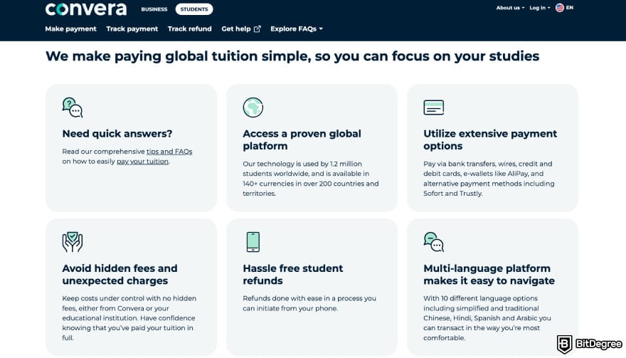 OFX alternative: Convera students page. OFX alternative: Convera students page.