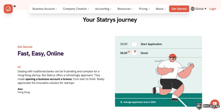 OFX alternative: Statrys account onboarding section. OFX alternative: Statrys account onboarding section.