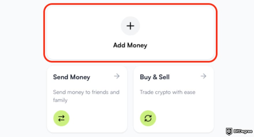 Ogvio review: the [Add Money] button.