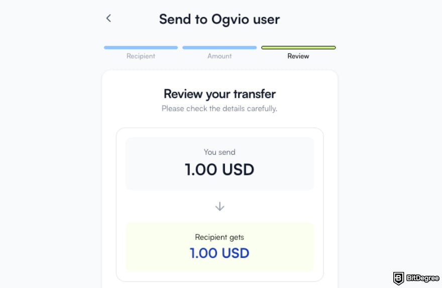 Ogvio review: transfer review window.