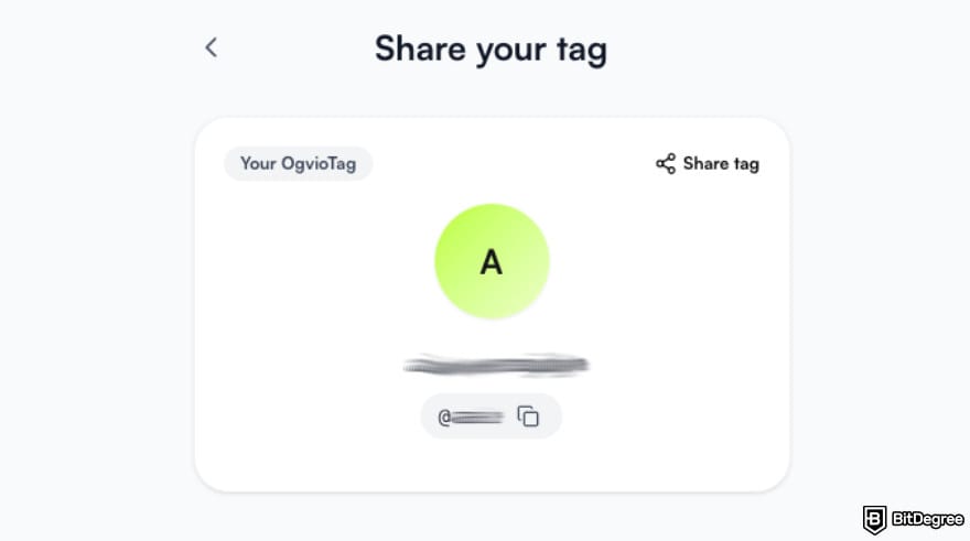Ogvio review: sharing your Ogvio @Tag.