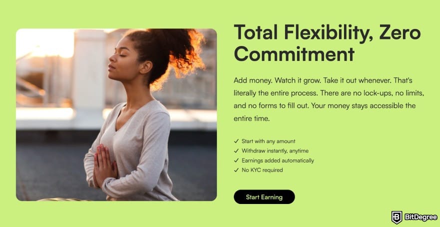 Ogvio review: the flexibility of Simple Earn.