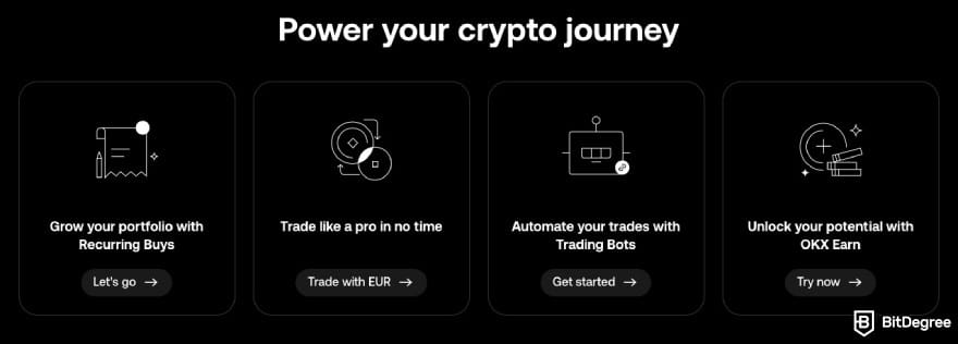 OKX margin trading: OKX showcasing available tools.