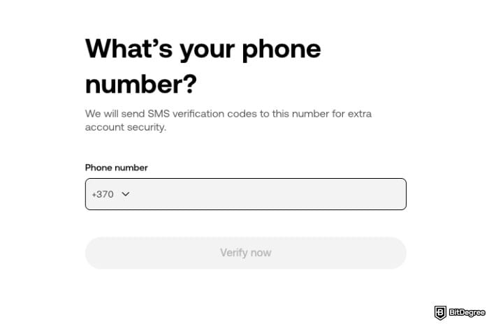 OKX exchange review: a place where you have to fill in your phone number.