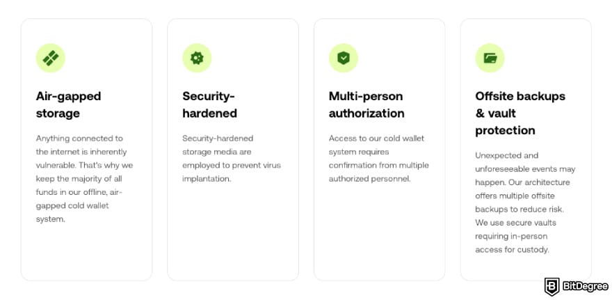 OKX exchange review: the features of a cold wallet in which OKX stores the majority of its users' funds.