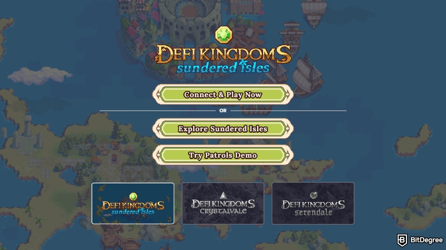 Online games to play when bored: choosing the maps on DeFi Kingdoms.