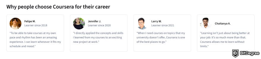 Online writing courses: why people choose Coursera for their career.