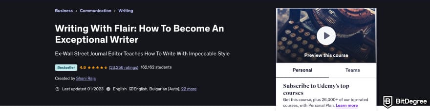 Online writing courses: Writing With Flair.