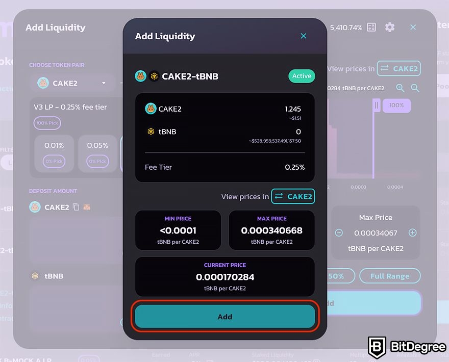 PancakeSwap staking: 