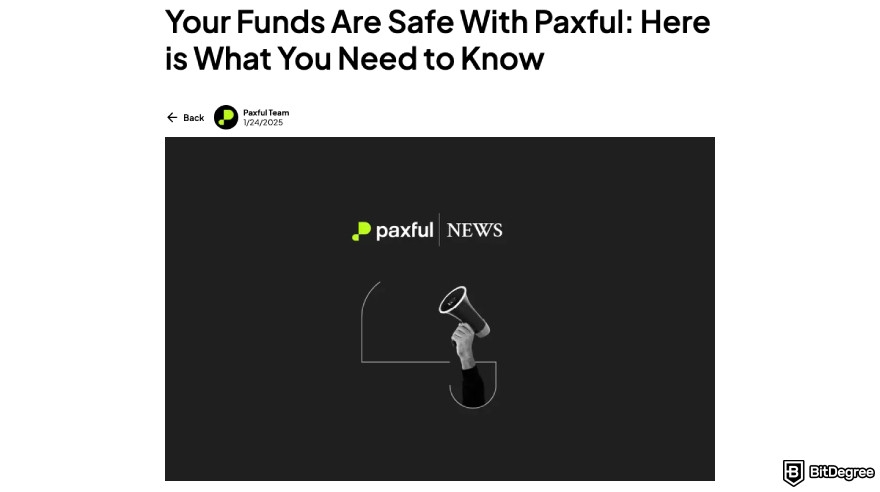 Paxful review: a screenshot of Paxful's security guide.