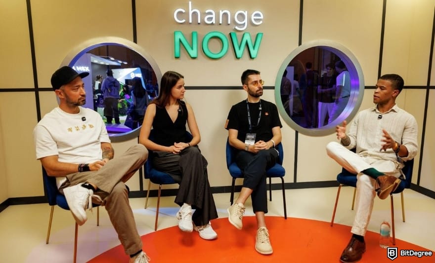 one of the panels hosted by ChangeNOW at TOKEN2049 Singapore. one of the panels hosted by ChangeNOW at TOKEN2049 Singapore.