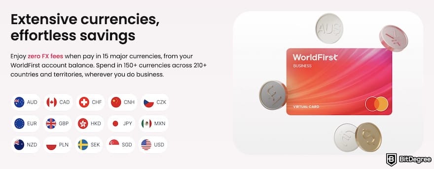 Payoneer alternative: the benefits of using WorldFirst Business Card, with a list of countries where it's available.