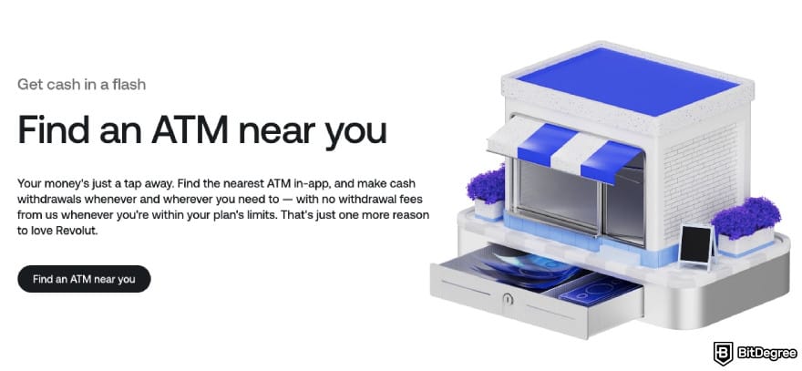 PayPal alternative: Revolut showcasing its ATM services.