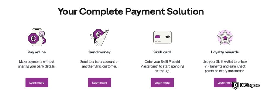 PayPal alternative: Skrill showcasing its payment solutions.