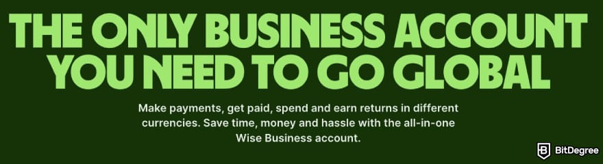 PayPal alternative: Wise displaying its business services.