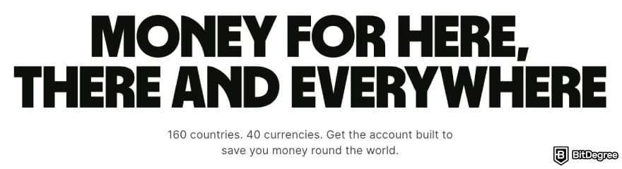 PayPal alternative: Wise displaying supported countries and currencies.