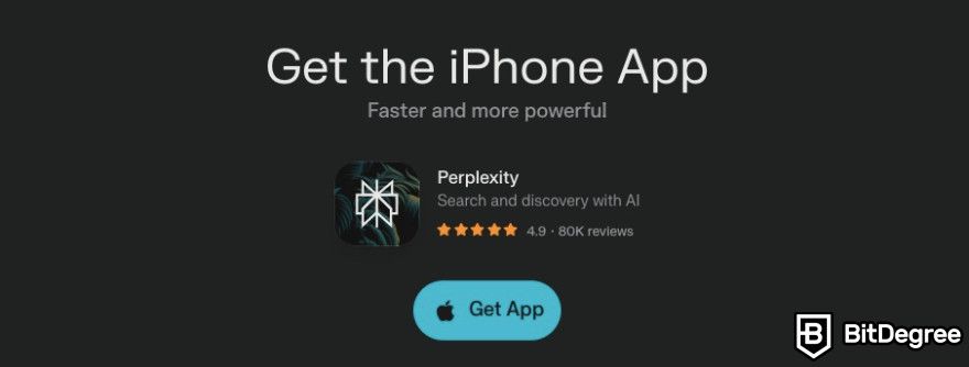 Perplexity AI review: Perplexity's iOS app.