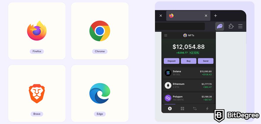 Phantom Wallet review: browser options.