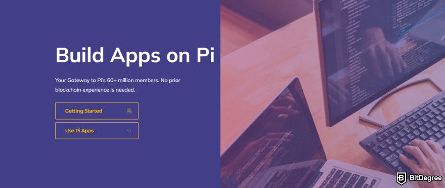 Pi Network launch date: developers' landing page.