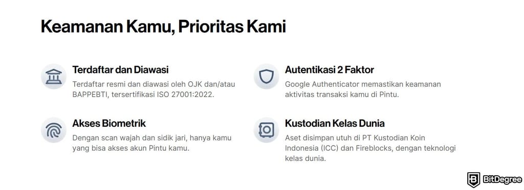 Ulasan Pintu: beberapa fitur keamanan dari Pintu.
