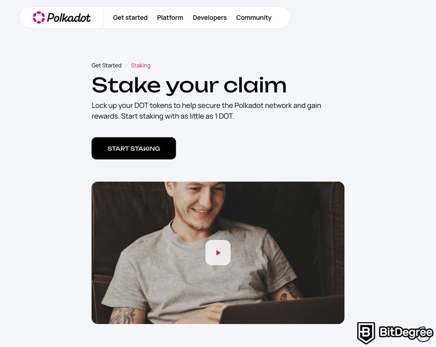 Pokadot staking: a preview of Polkadot staking page.