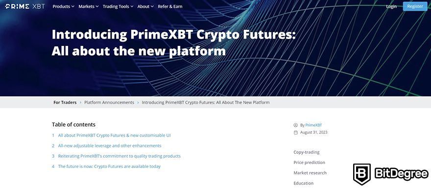 Prime XBT futures review: understanding the PrimeXBT futures platform.