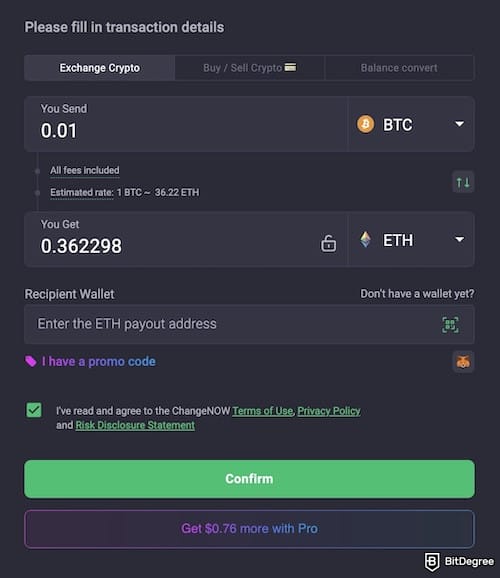 Privacy-focused exchange: ChangeNOW's crypto options.the order form on ChangeNOW. Privacy-focused exchange: ChangeNOW's crypto options.the order form on ChangeNOW.
