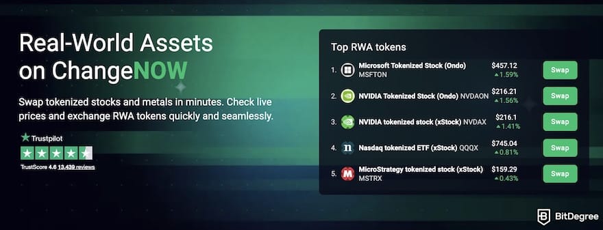 Privacy-focused exchange: real-world assets on ChangeNOW. Privacy-focused exchange: real-world assets on ChangeNOW.