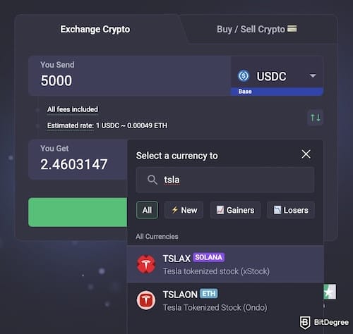 Privacy-focused exchange: searching TSLAX on ChangeNOW. Privacy-focused exchange: searching TSLAX on ChangeNOW.