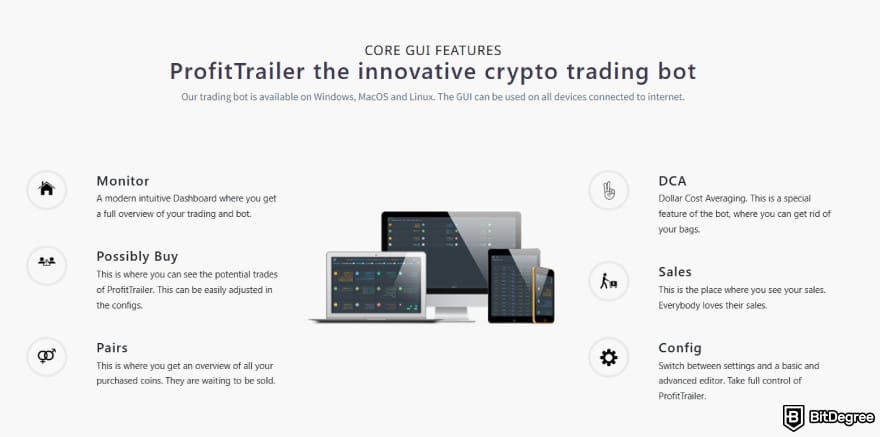 Profit Trailer review: ProfitTrailer's core GUI features.