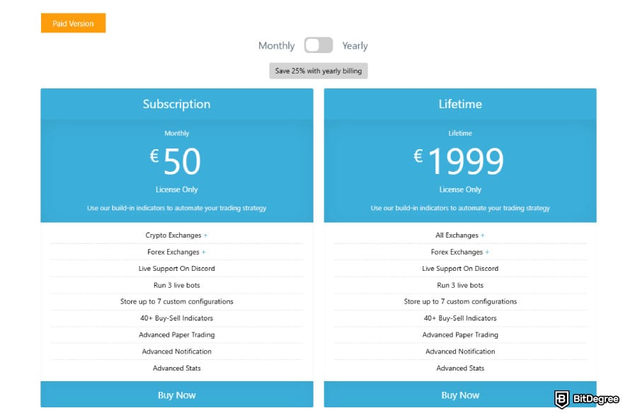 Profit Trailer review: ProfitTrailer's subscription and lifetime pricing.