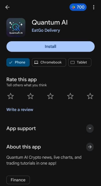 Quantum AI review: install the mobile app.