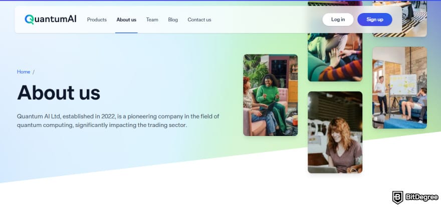 Quantum AI review: website interface.