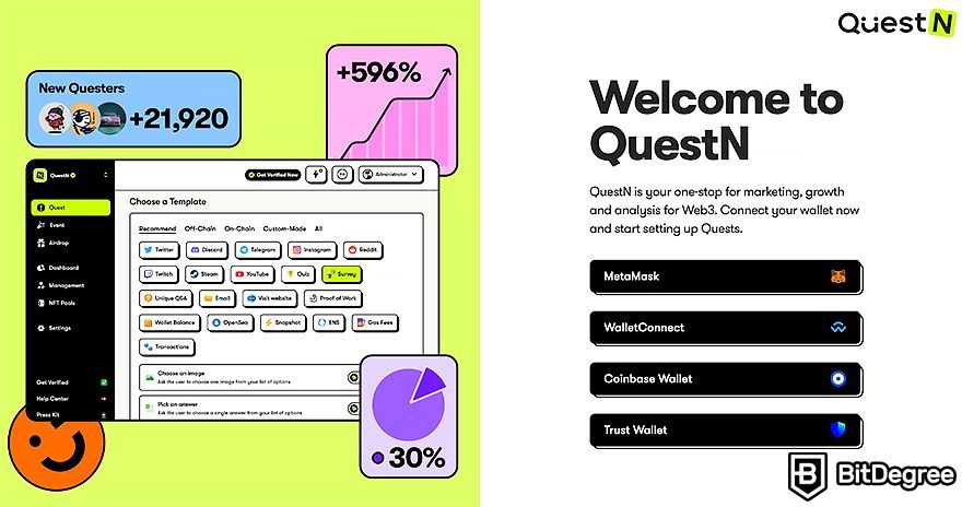 QuestN review: B-end portal.