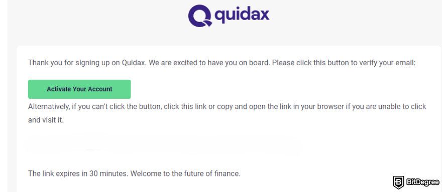 Quidax review: activate your account.