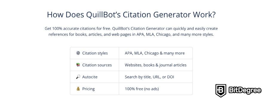 Ulasan QuillBot AI: manfaat Citation Generator di QuillBot.