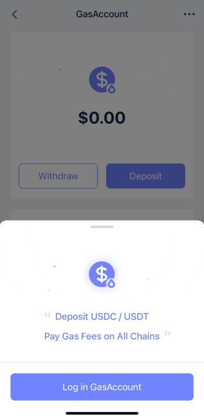 Rabby wallet review: a screenshot of Rabby wallet's gas top up feature.