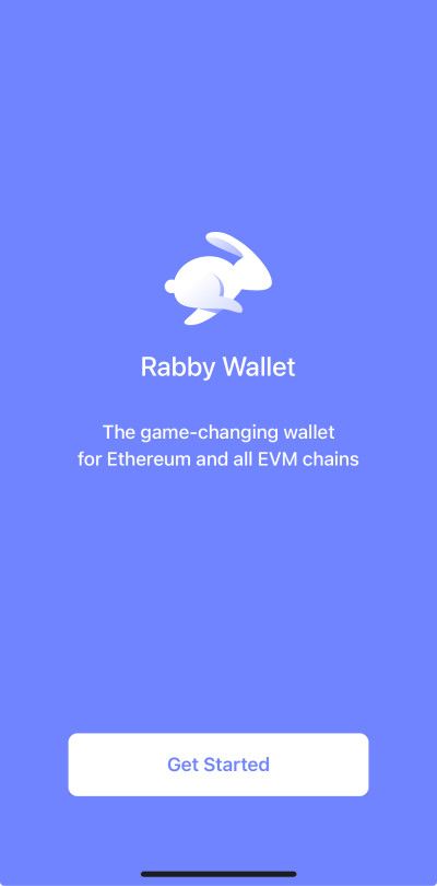 Rabby wallet review: a screenshot of Rabby wallet's startup screen.