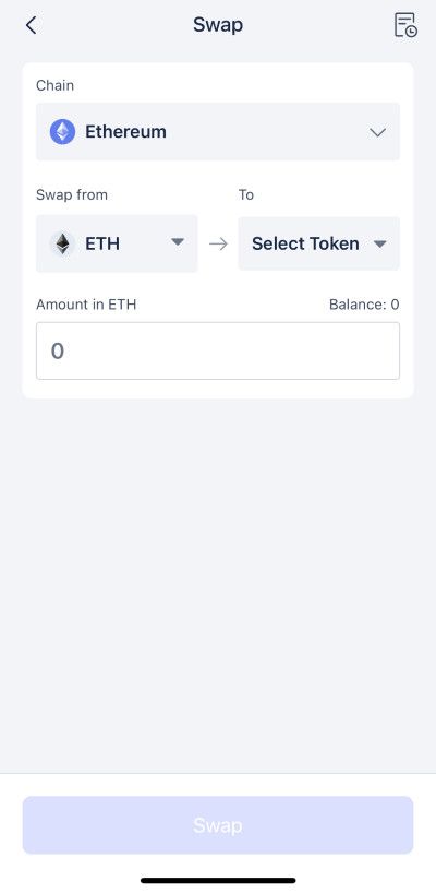 Rabby wallet review: a screenshot of Rabby wallet's token swapping feature.