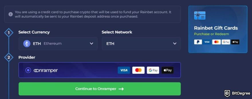 Rainbet promo code: the buy crypto page on Rainbet. Rainbet promo code: the buy crypto page on Rainbet.