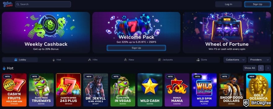 Rainbet review: 7Bit Casino main page.