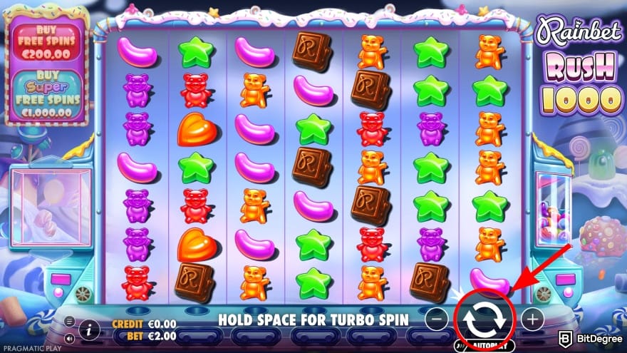 Rainbet review: click the spin button to start the round.